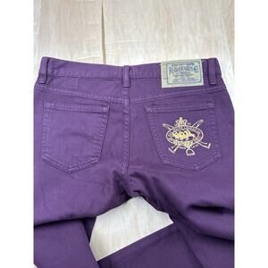 Ralph Lauren Sport Women’s Jeans 29/32 Purple Stretch Deni W/ Embroidered Crest